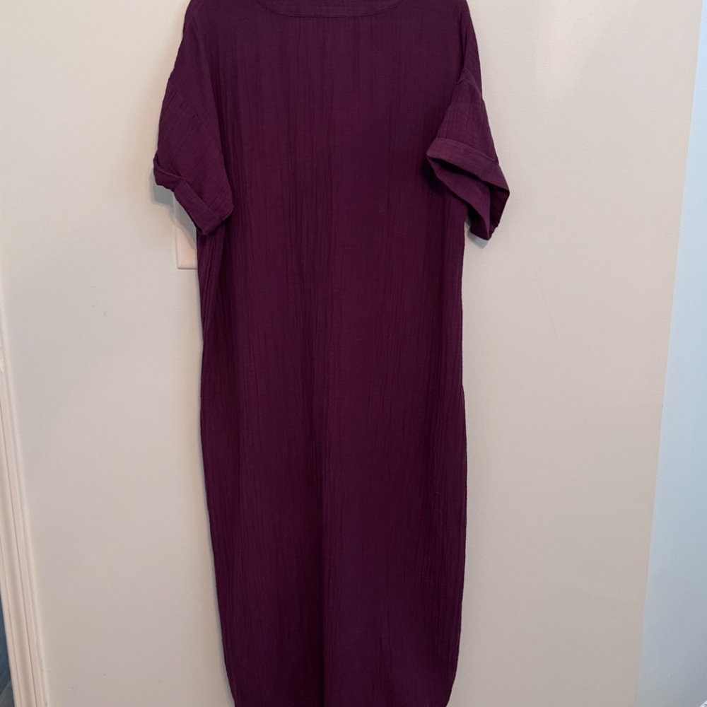 Wonderly Purple V-Neck Short Sleeve Dress Size L - Picture 2 of 3